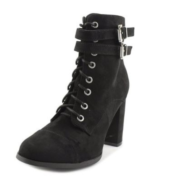 *SALE* Madden Girl Klaim Combat Booties Black - Picture 1 of 6